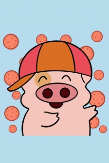 麥兜卡通插畫手機壁紙