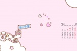 July 2021 pink cartoon desktop calendar wallpaper