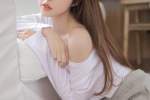 Photo of pure beauty with off-shoulder long hair