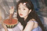 夏季吃瓜女孩魅力清純真人頭像圖片