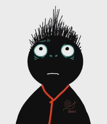 Funny little black man's head