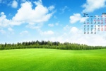March 2022 blue sky and white clouds eye protection calendar wallpaper