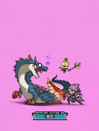 Monster Hunter Cartoon Creative Mobile Wallpaper