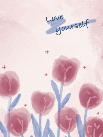 玫瑰色调创意风格手机壁纸