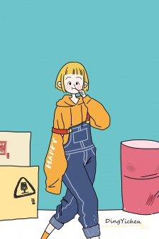 可爱日常女生穿搭手绘手机壁纸