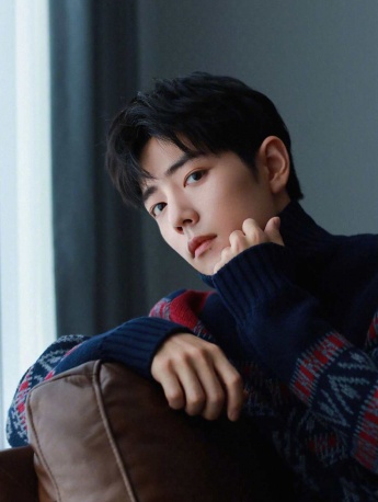 肖戰印花毛衣帥氣寫真圖片