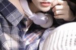 Girl wearing headphones photo mobile wallpaper