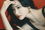 Jing Tian retro Hong Kong style red and black blockbuster sexy photo