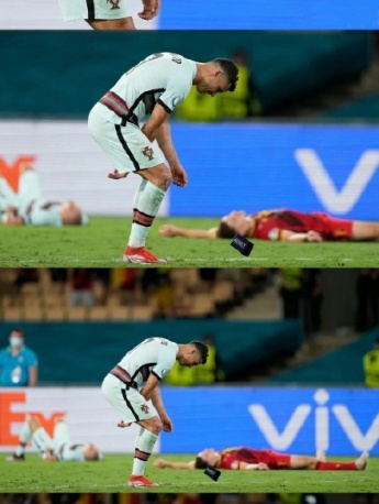 c罗怒摔袖标图片