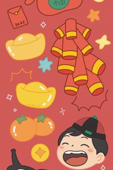 Prince Porgy New Year theme mobile wallpaper