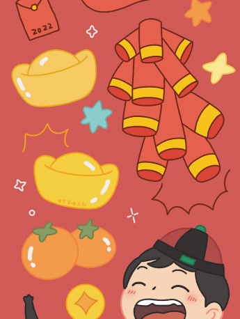 Prince Porgy New Year theme mobile wallpaper