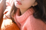 Beautiful girl in pink sweater mobile wallpaper