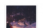 北海道的雪夜手機壁紙
