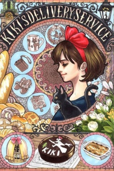 Illustrations in the style of Hayao Miyazaki's animated character Mucha