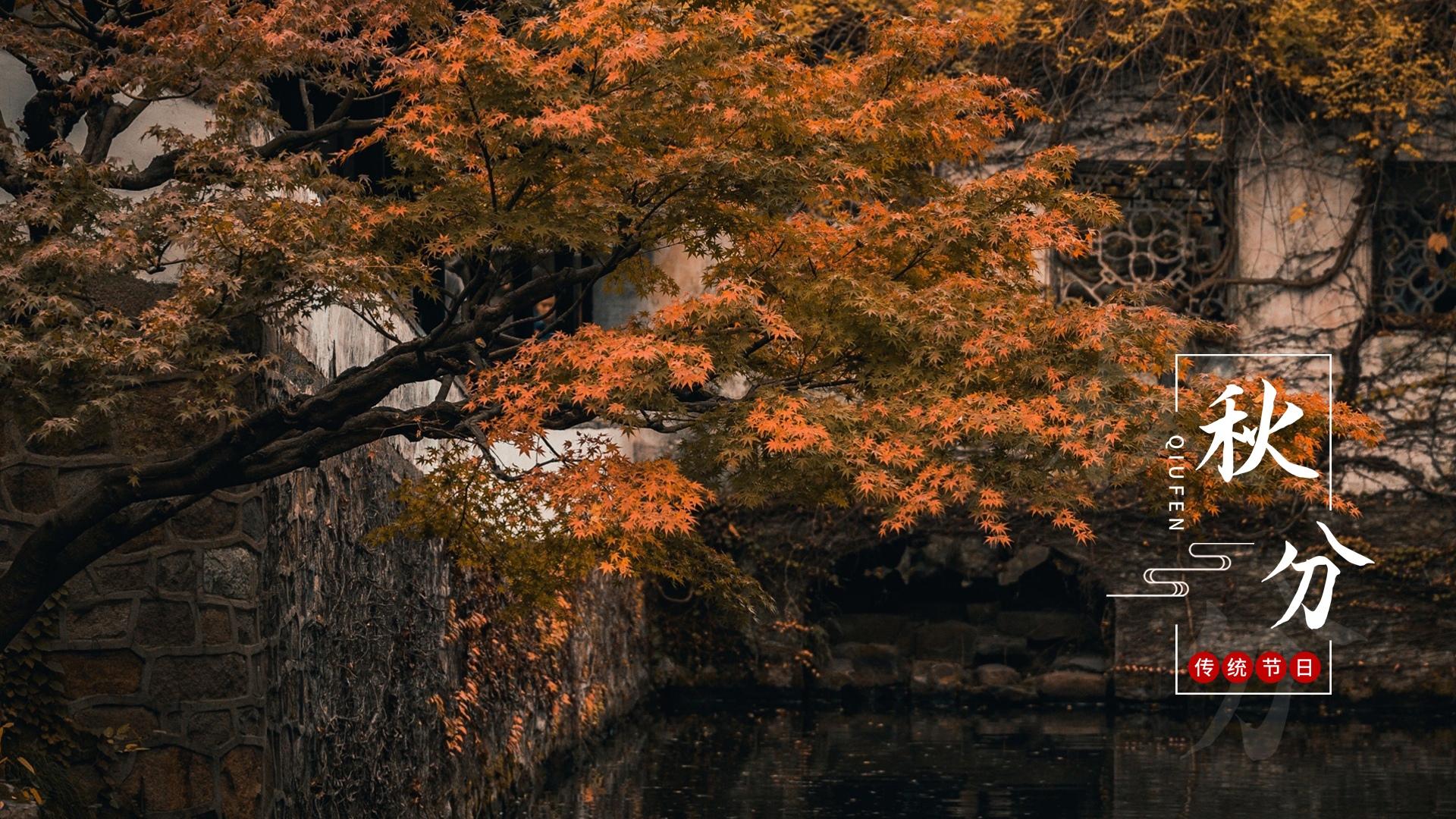 秋分节气之园林风景唯美摄影图片壁纸