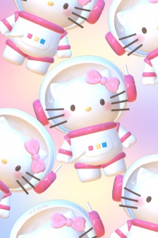 Sanrio space theme mobile wallpaper