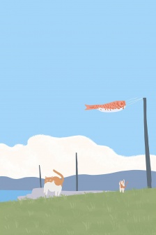 小清新风景插画手机壁纸