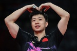 Pictures of Ma Long, captain of the Chinese table tennis team