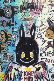 Labubu pop style mobile wallpaper