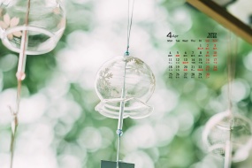 April 2022 green fresh desktop calendar wallpaper