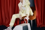 Wang Junkai handsome photo in yellow printed suit