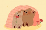 Cute cute bear cartoon mobile wallpaper