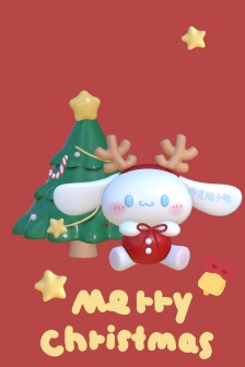 大耳狗圣诞主题手机壁纸
