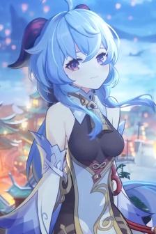 Original God Ganyu aesthetic style mobile wallpaper