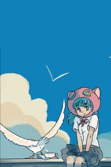 藍色係二次元動漫手機壁紙