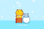 Hami cat winter cartoon picture desktop wallpaper