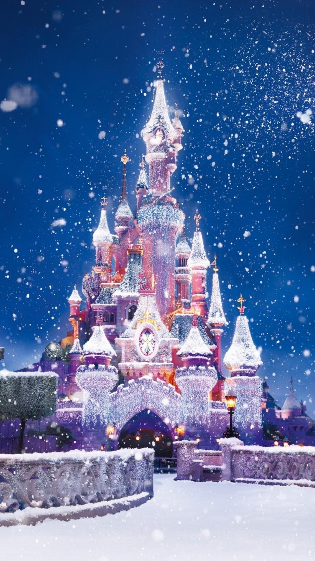 圣诞城堡图片高清手机壁纸