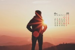 2022年4月唯美意境人像背影日历壁纸