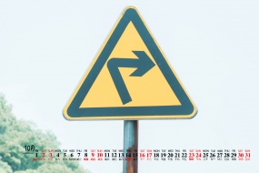 October 2021 green theme scenery HD calendar wallpaper