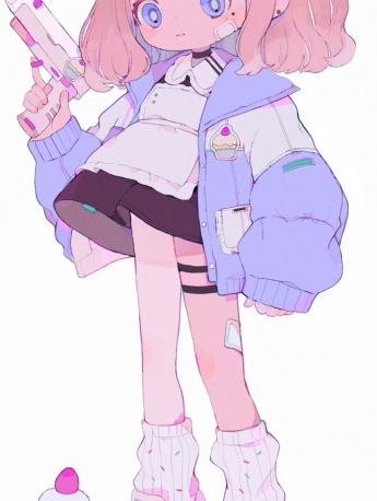 萌係可愛插畫少女手機壁紙