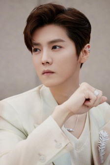 Lu Han's refreshing and handsome photo in printed suit