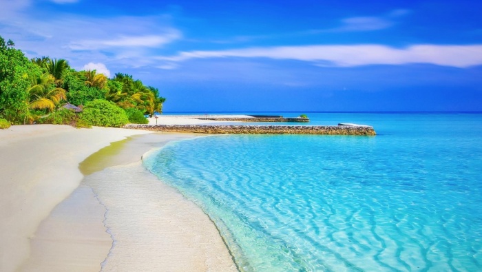 最美沙灘風景清新桌麵壁紙