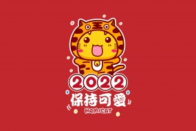 Hami Cat 2022 Year of the Tiger Cartoon Wallpaper Picture