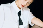 Xu Dongdong's charming black silk sexy photo in white shirt