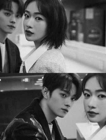 许凯吴谨言时尚黑白写真