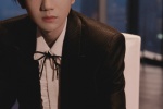 Wang Yuan handsome photo in black dark pattern suit