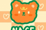 Little bear sweet orange curved screen mobile wallpaper
