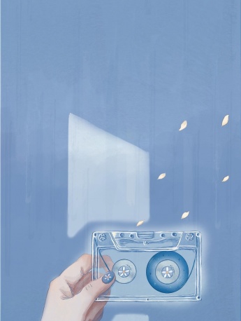 藍色小清新手繪風壁紙