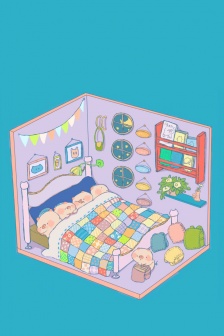 可愛卡通豬曲麵屏手機壁紙