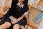 Cute beauty schoolgirl seductive photo in miniskirt