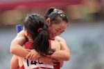 Ultra-clear photos of the women’s track and field 4×100m relay final scene