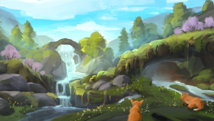 Hand-painted style works HD picture wallpaper