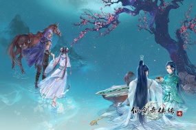 Legend of Sword and Fairy 7 protagonist under the tree ultra-clear desktop wallpaper