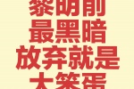 黎明前最黑暗放弃就是大笨蛋手机壁纸