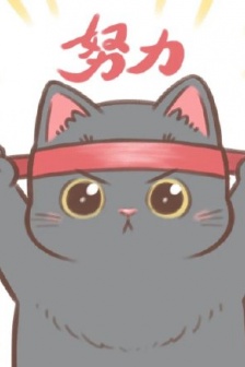 Hardworking cat cartoon avatar