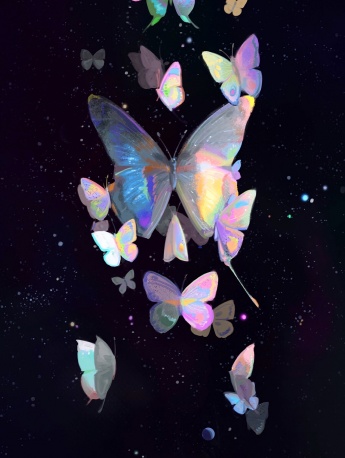 Beautiful night butterfly mobile wallpaper